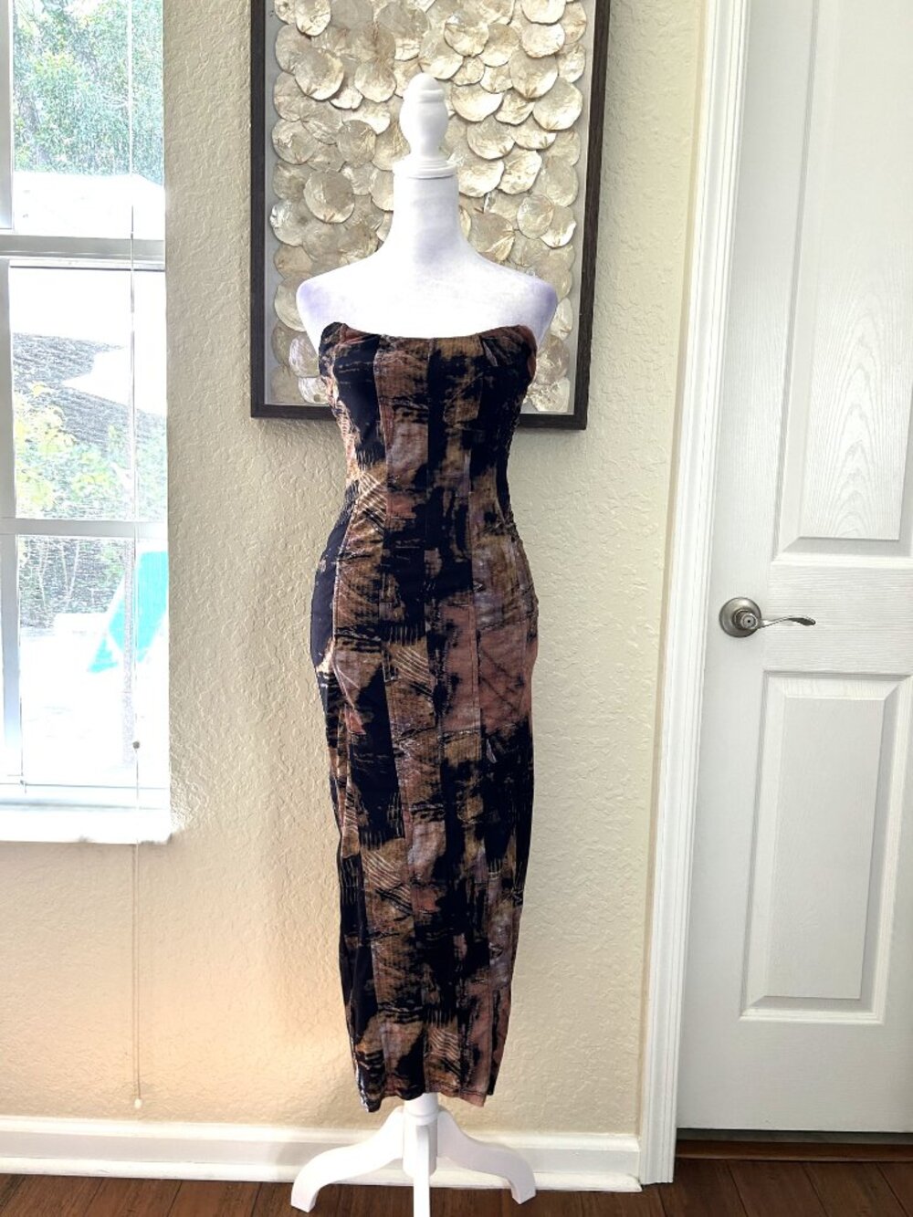 Vintage Blanc Clothing Black Abstract Corset Dress